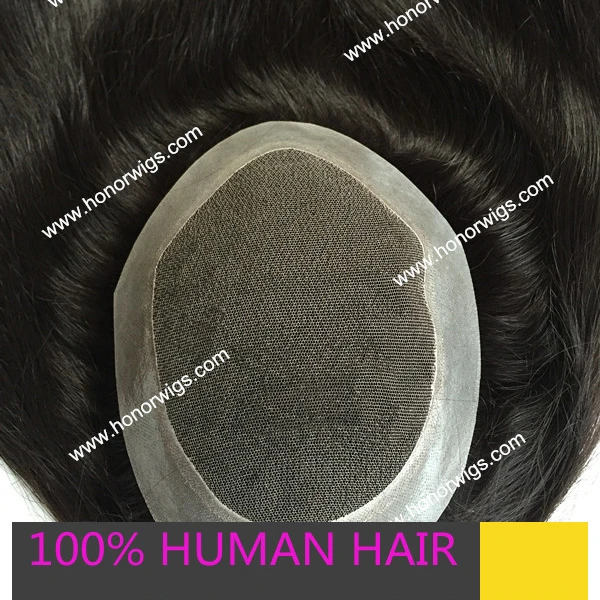 

HT267 free style women's toupee in stock 100% human hair 16inch length natural black color #1B natural hairline fast delivery