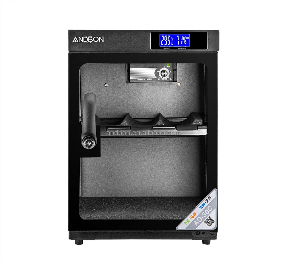 
ANDBON 30L LCD digital Display deshumidificador Dry Cabinet for Lens Camera 