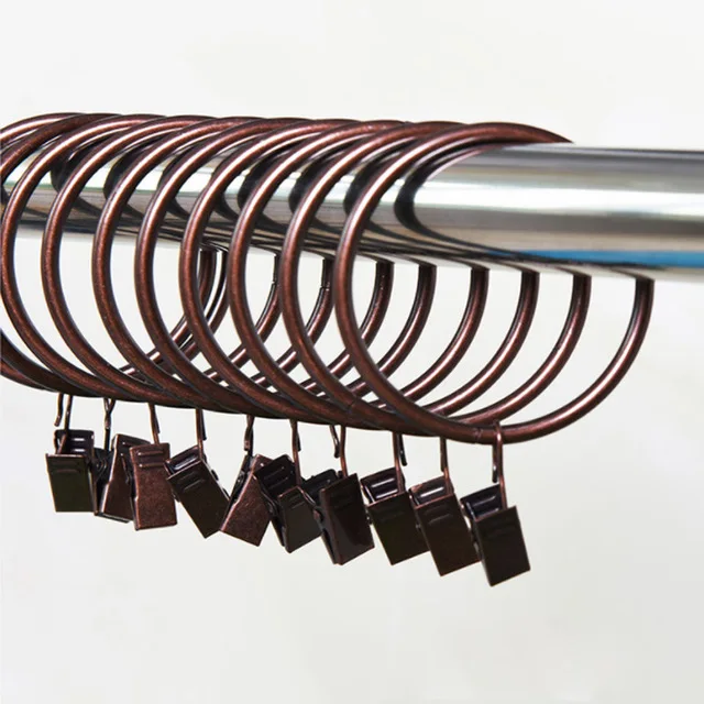 

Z416 Home Decoration Rod Clips Window Shower Clamps Clips Bath Curtain 12 pcs/pack Curtain Rings