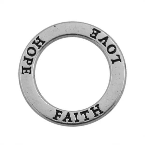 

Custom positive energy antique silver plated engraved alphabet letter hope love faith affirmation charm for diy making