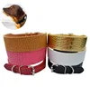 2 Inch Wide Croc Leather Dog Collar Medium Large Size Collars For Dogs Pitbull Mastiff Boxer Red Pink Black White Gold Yellow