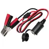 12V 24V Car Motorcycle Bus Scooter Cigarette Lighter Socket Female to Car Battery Clip-on Extension Cord 10A Fuse
