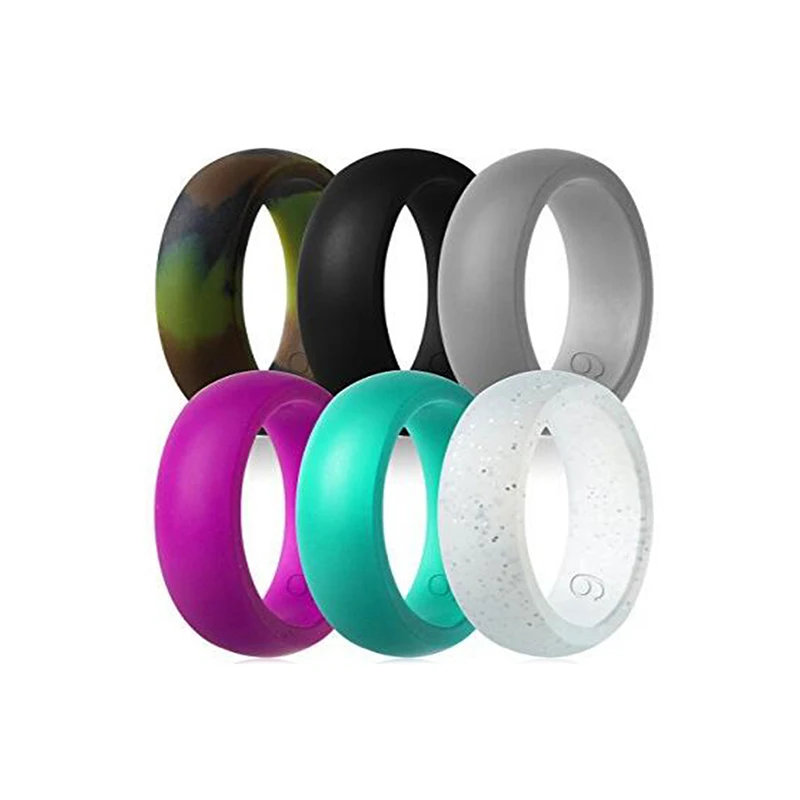 

Comfortable Fashion Medical Grade Silicone Rubber Wedding Rings, Red;yellow;black;blue;green;grey;purple;pink;ect