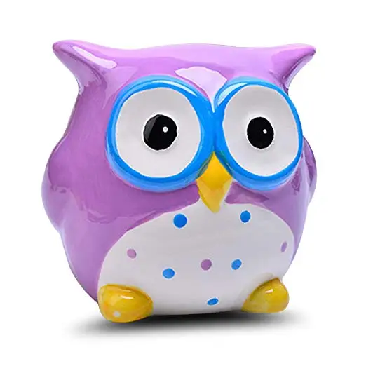 Metal Coin Box Piggy Bank Owl Figurine Money Saving Box Home Decor Crafts Gift