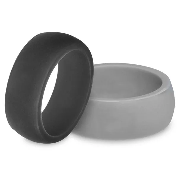 

Dongrong silicone silver ring band couple ring men's ring, Any pantone color is ok