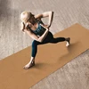 custom logo printing eco friendly non slip natural rubber material colorful cork yoga mat