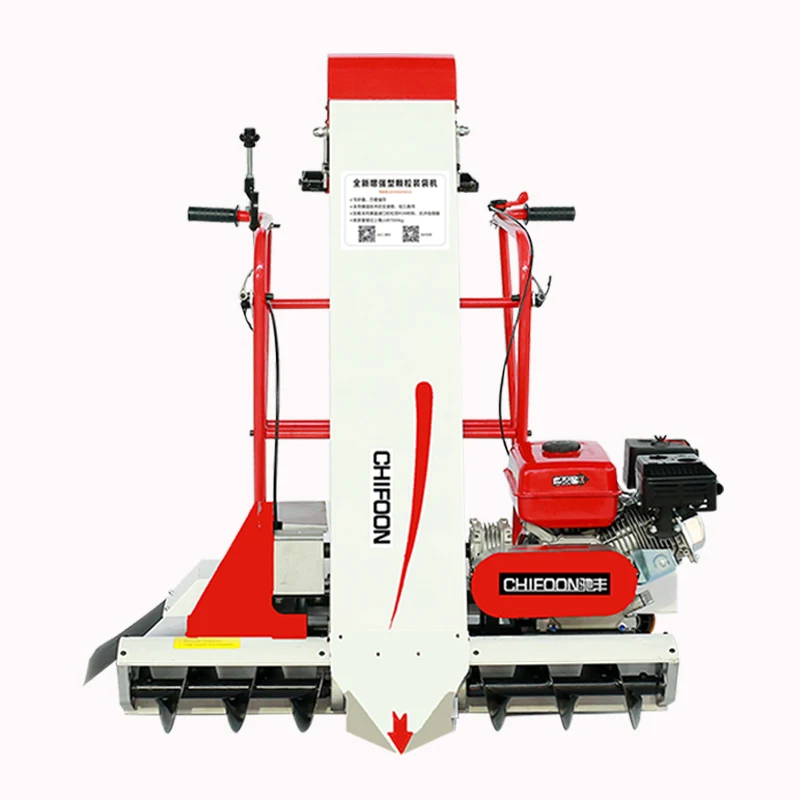 
Self propelled grain collecting and bagging machine for rice corn 