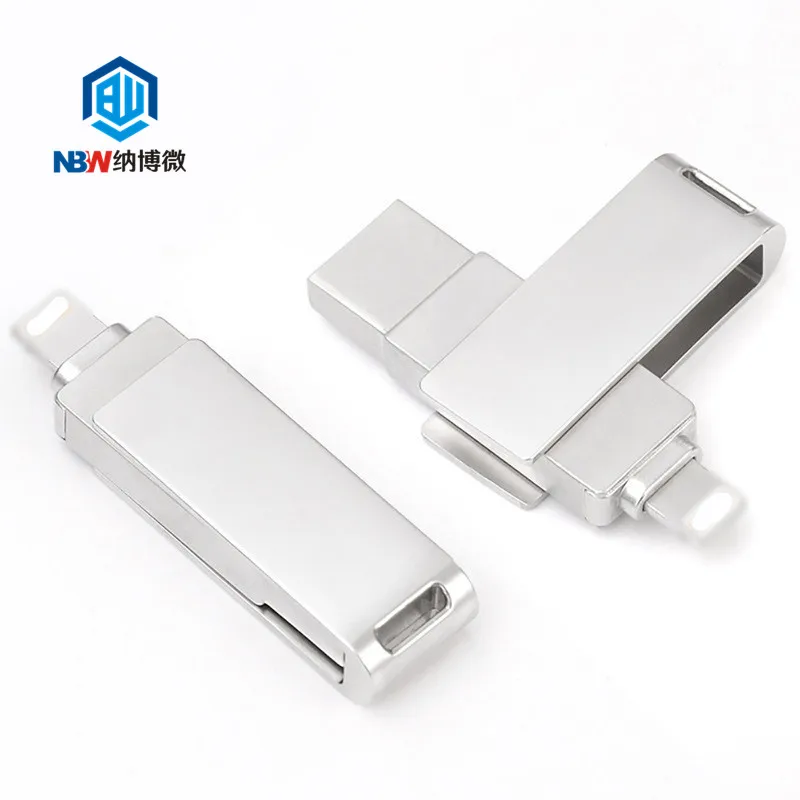 High Speed 32GB 64GB 128GB otg pendrive 3 IN 1 otg USB 3.0 flash drive for Iphone iPhone 8 8 Plus Iphone X android and PC