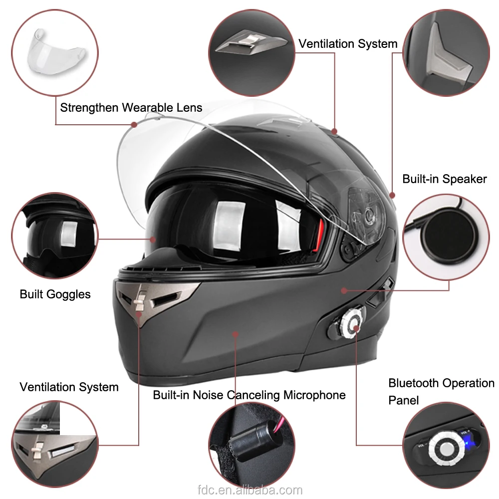 Bm2-s Bluetooth Helmet With Built-in Speakers And Microphone Matte