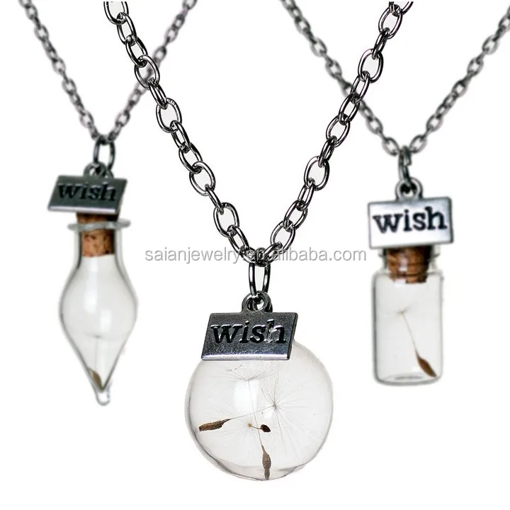 30mm dandelion wish bottle pendant (4)