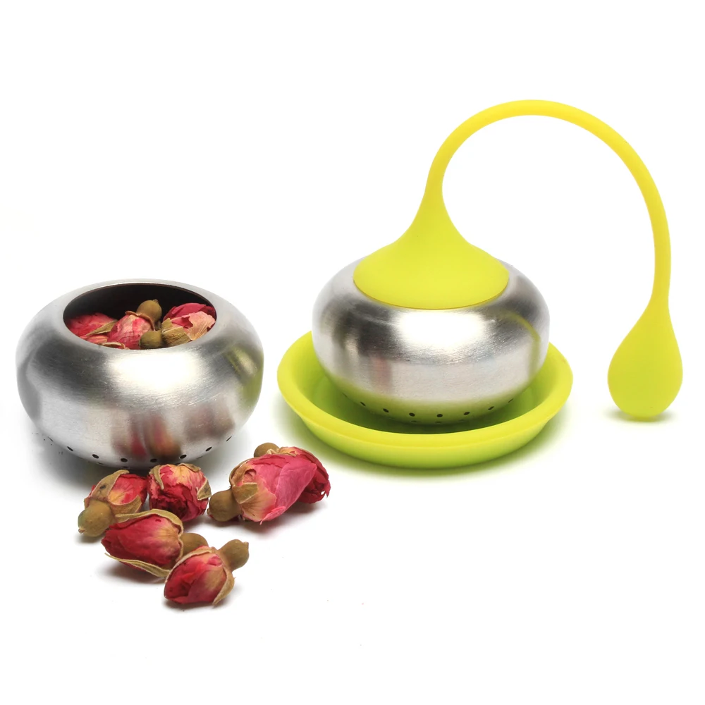 

Stainless Steel Tea Ball Infuser with Silicone Long Handle Tea Filter