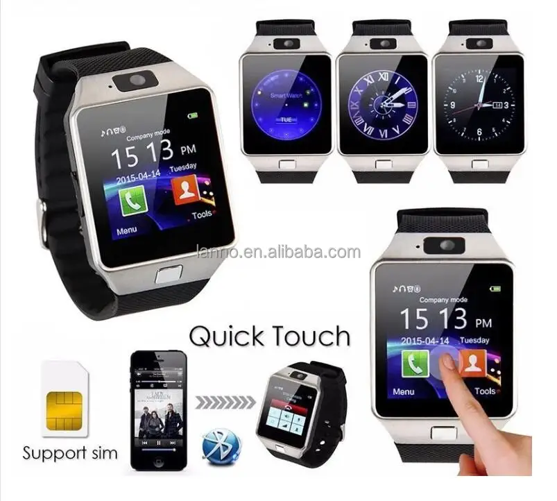 

Manufacturing custom Mobile Watch Phones cheap Step motion meter smart watch dz09 for android phone, White/black/red