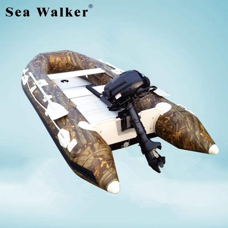 
Seawalker 3.8M Inflatable Fishing Boat 2018 New Style Camouflage Pvc Fishing Sport Boat With Aluminum Floor For Hot Sale 