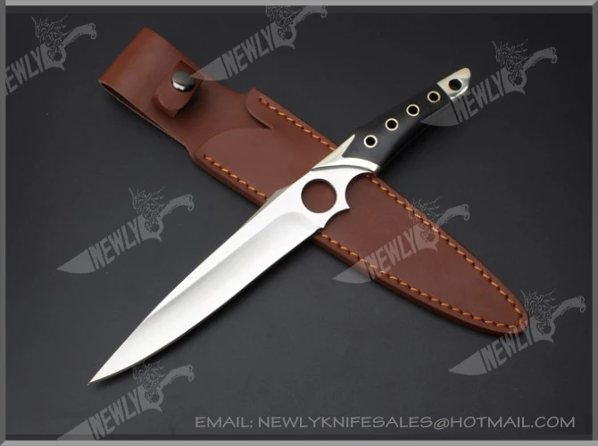 Professional Cutting Knives Leather Sheath Camping Survival Tactical Knife