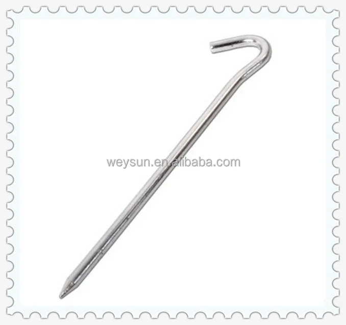 

Aluminum Tent Pegs Stakes Hook Design Pin Camping Outdoor Hiking Trip Essential US#V, Silver