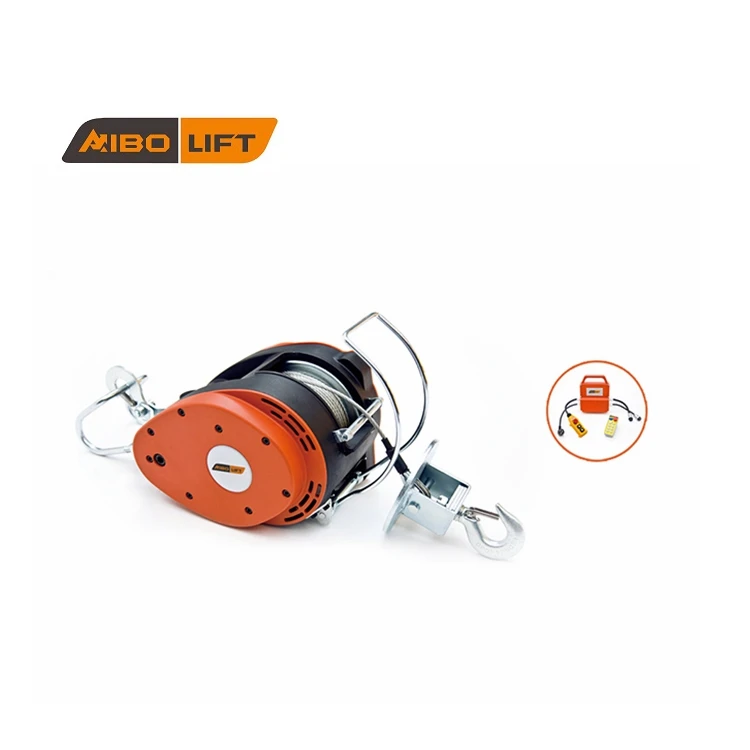 Wire Rope Electric Winch Remote Control Winch Electric Mini Hoist 250kg