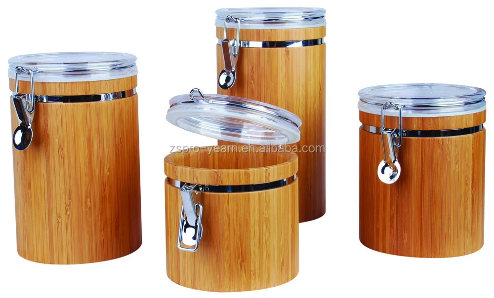 Forma de cilindro hermético frasco con tapa flip box plano de madera de