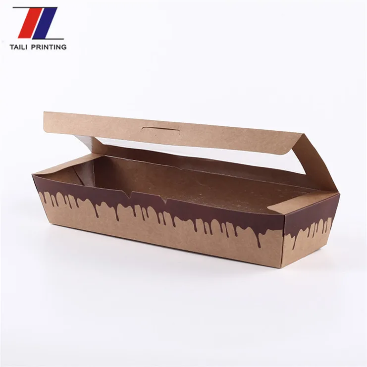 2018 Custom Food Grade Small Wax Coated Paper Food Box For Hot Dog
