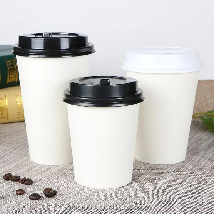 16 oz 50 x Disposable Paper Coffee Cups and Lids or 16 0z. 12 0z 8 oz 