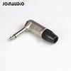 Right Angle 1/4" Mono Jack 6.35mm Connector for Microphone Speaker