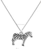 925 Sterling silver enamel zebra pendant necklace