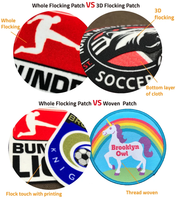 2019 hot sale Transfers Soccer Sports 3D Flock/Flcoking Label Patches For Clothing Accessories 