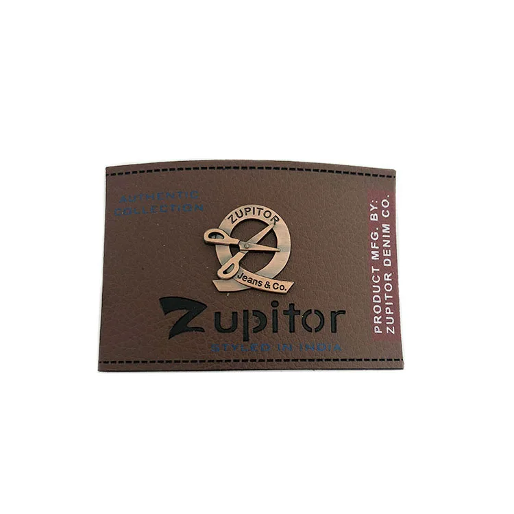 Custom pu leather patch label tags for clothing 