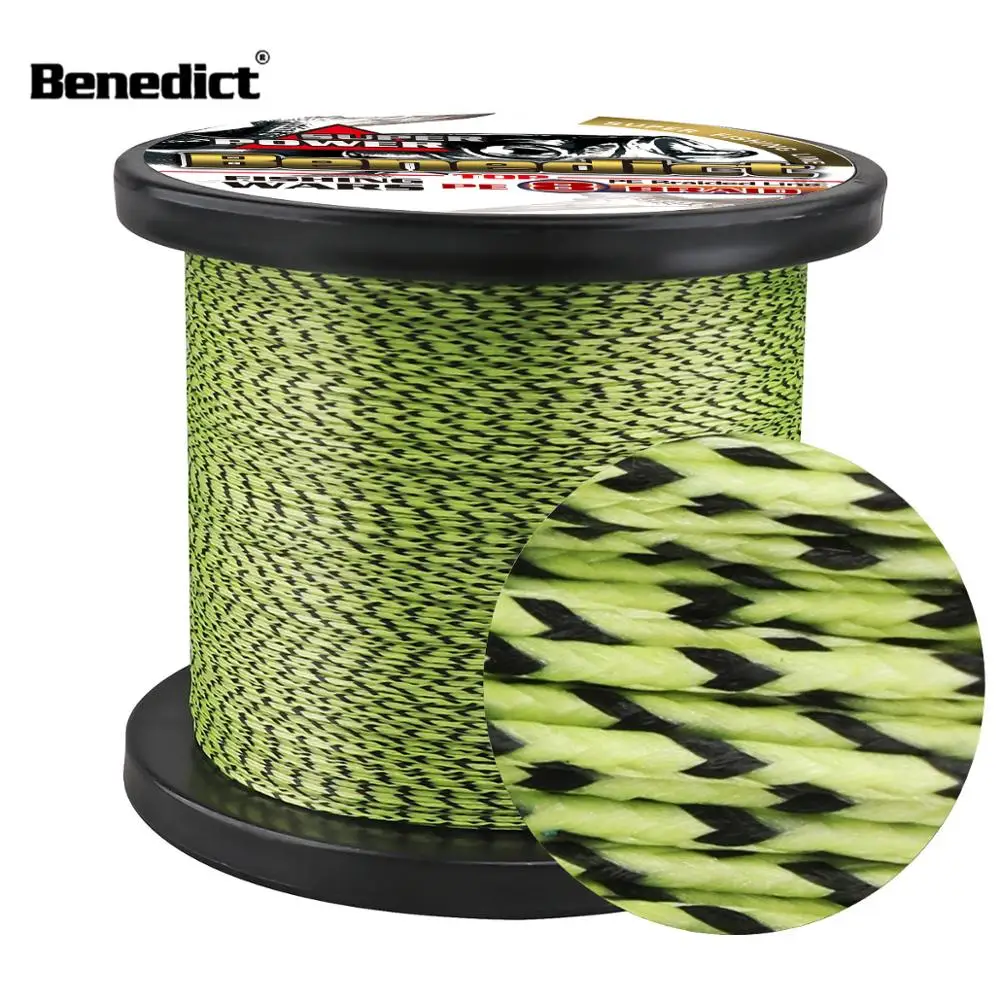 

Wholesales price saltwater 8 strand 6-300lb 300mts Newest sport camouflage invisibility no fade color PE braided fishing line, Black & fluorcent yellow