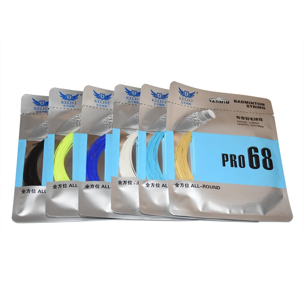 

All-Round High Wear Resistance Brand KELIST PRO68 10m Professional Badminton String, Customized color