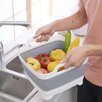 

Fruit foldable folding plastic vegetable washing basket kitchen storage baskets sink strainer for Outdoor Camping Picnic use