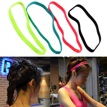 Women Men Yoga Hair Bands Sports Headband Anti Slip Elastic Rubber
