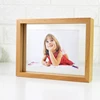 High quality Solid Wood Double Side Glass floating picture photo frame