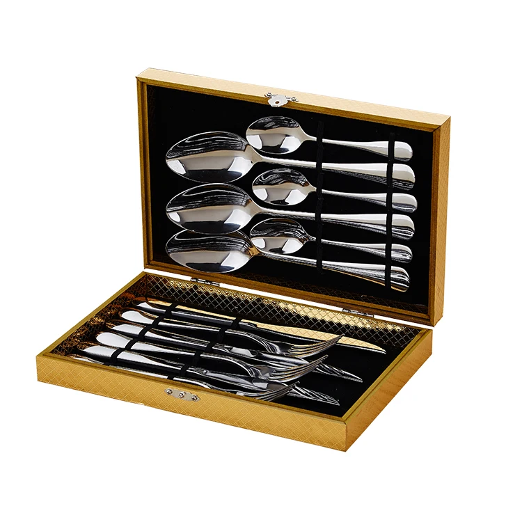 

Promotion gift mirror polished stainless steel serving 3 people 12pcs cutlery set, Silver