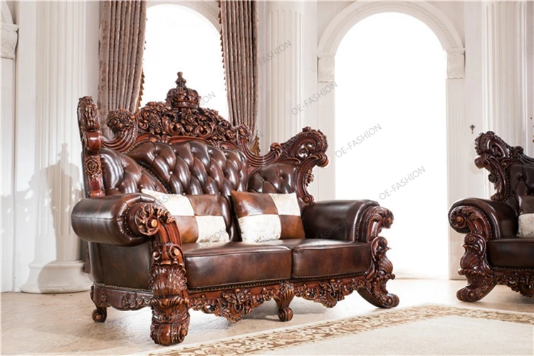 OE-FASHION Custom Luxury King Sectional Leather Living Room Sofa Set ...