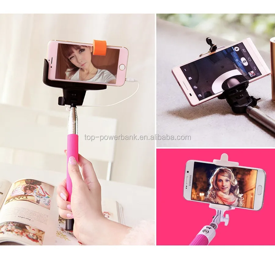 Portable wireless monopod selfie stick self-pole for bluetooth camerca