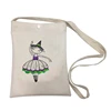 Beautiful Halloween Dacing Girl Printed Mini Sling Canvas Bag Custom Eco Small Cotton Bag For Halloween