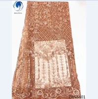 

Beautifical African Lace Sequins Net Lace Fabric Fashion Lace Fabric Dubai Embroidered for Dress ZXN44