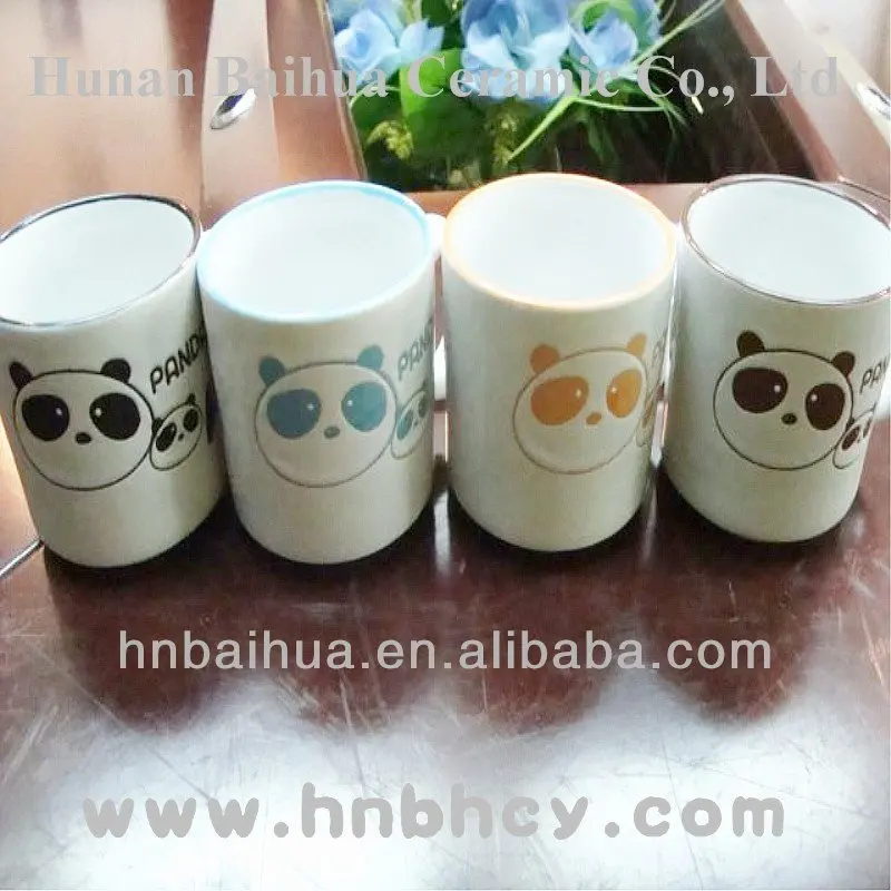 hand painted panda ceramic cups