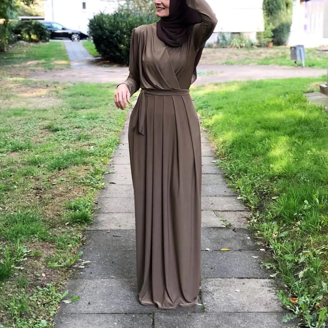Latest Soft Material Elegant Simple Style Abaya Turkish Muslim Long 