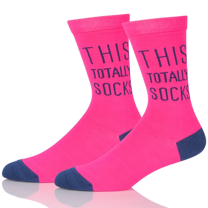Funny Print Pattern Standard Knitted Pink Socks Sweat-Absorbent