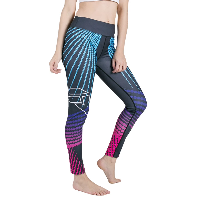

High Waist Casual Women Printed Long Pants, Photo color,customized upon request