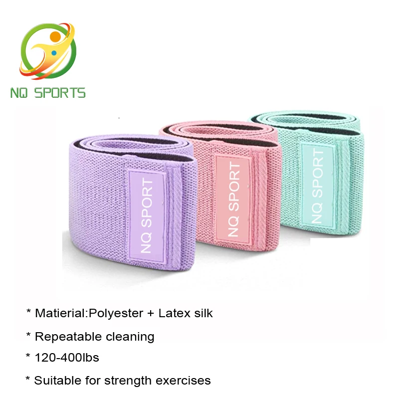 

3pcs Strength Training Professional Fitness loop fabric elastic resistance bands, Customized color