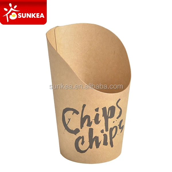 Custom printed hot chip cups Folding paper french fires box