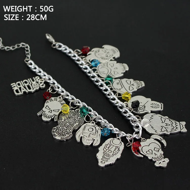 Accessorize Suicide Squad Harley Quinn Charm Bracelet Metal Bracelets Cosplay Unisex Jewelry 