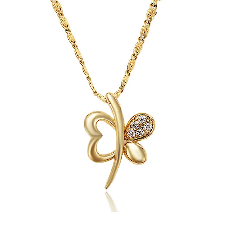 

31803 Xuping Jewelry wholesale Heart Shaped Crystal Butterfly Charm Pendants