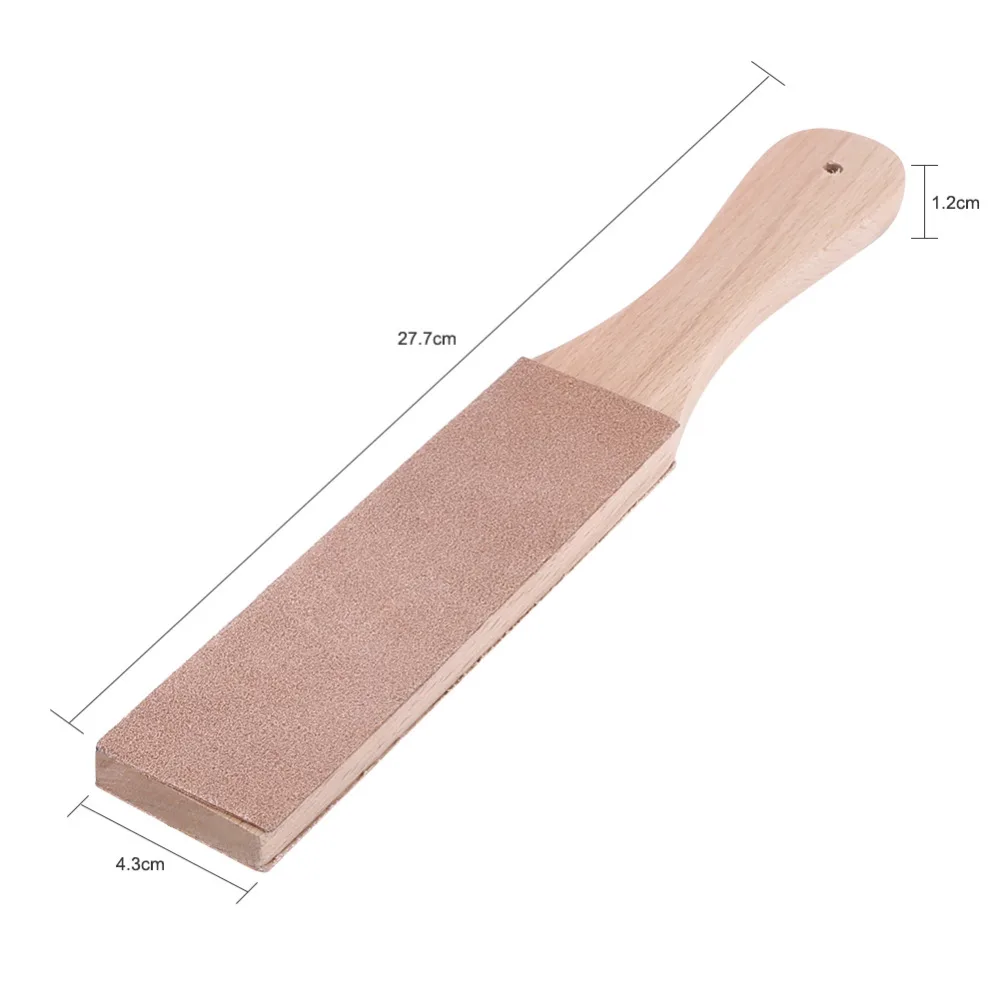 

Wooden Handle Leather Knife Strop Sharpening Strop Handmade Polishing Board DIY Home Sharpening Tool