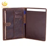 Customize Handmade Genuine Leather / PU Leather Business Portfolio Durable Padfolio with Sleeves for Documents