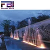 20m Straight PLC computer controlled large outdoor running water fountains dancing with 12W RGB lights