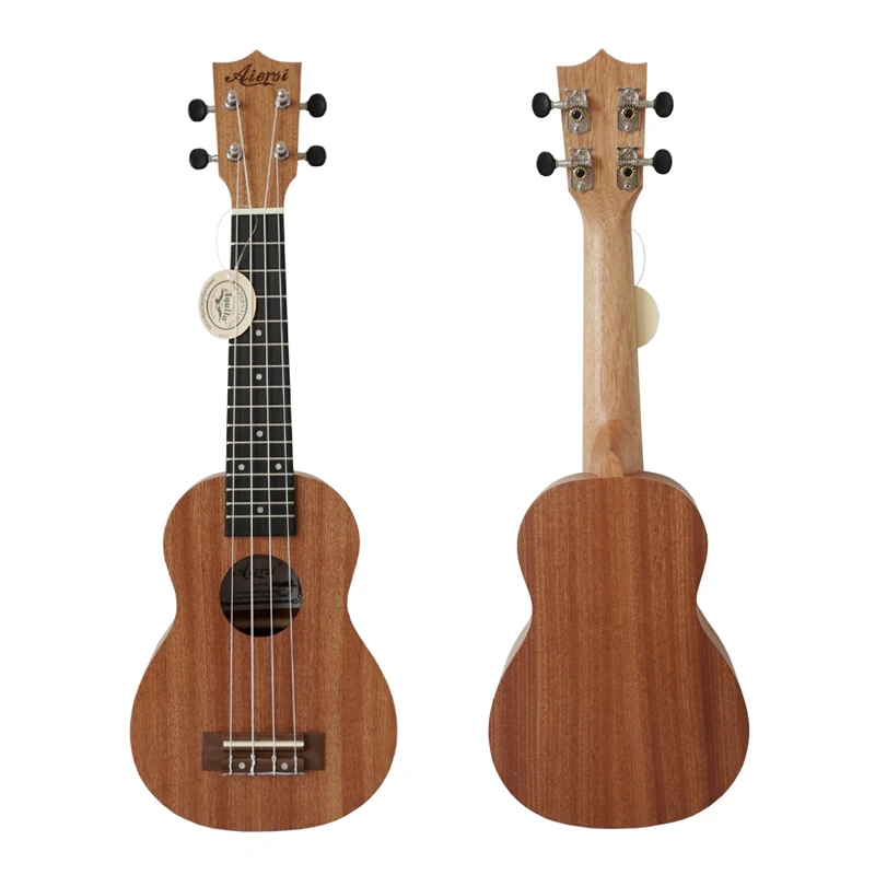 

Wholesale factory price OEM Custom made aiersi brand  soprano ukulele mahogany hawaii guitar ukelele string instruments