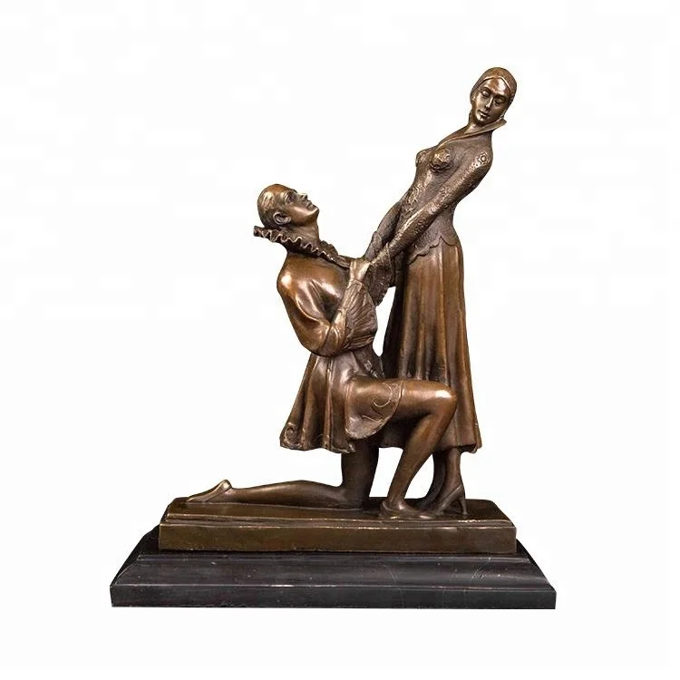 

DS-459 Bronze love art decor Boy Courting Girl Statue Romantic Figurine Bronze Couple Love Sculpture Wedding Room Indoor Decor